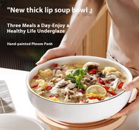 Ensemble de bols surdimensionnés Custim les plus vendus bols à soupe en céramique résistants à la chaleur pour poisson bouilli et cuisine asiatique