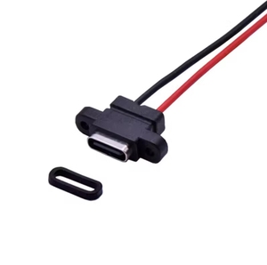 Connecteur <span class=keywords><strong>USB</strong></span> Type C à verrouillage par vis noire Câble de charge Câble d'extension de prise <span class=keywords><strong>USB</strong></span> C à montage sur panneau - Product Image 2
