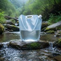 Pochette pliable personnalisable avec logo, écologique et recyclable, 5 litres, en PE transparent, pour eau minérale, vin, bière, jus