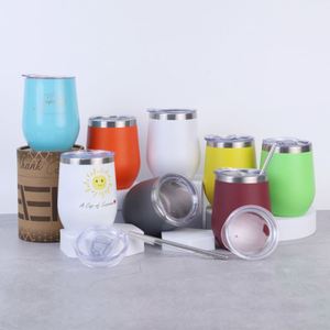 Offre Spéciale – Gobelets 12 oz Personnalisés en Acier Inoxydable Thermolaqué, Verres à Vin sans Pied, Tasses à Champagne avec Couvercle - Product Image 1