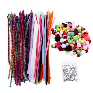 Vente en gros Diy Arts and Crafts Mix Colorful Glitter Chenille Stems Pipe Cleaners