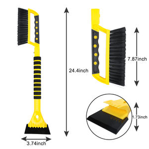 Grande <span class=keywords><strong>raclette</strong></span> grattoir et brosse pour <span class=keywords><strong>pare</strong></span>-<span class=keywords><strong>brise</strong></span> de voiture neige givre outil de déglaçage grattoir avec poignée en mousse pour voitures camions fenêtre - Product Image 2
