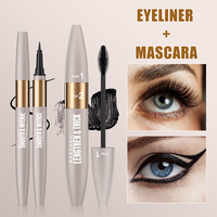 Ensemble cosmétique 2-en-1 noir waterproof longue tenue pour marque privée : Mascara et Eyeliner personnalisables avec logo
