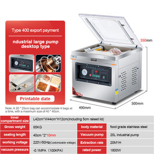 DZ400 yeni yükseltilmiş masa üstü ev gıda vakumlu ambalaj makinesi otomatik büyük vakum yapıştırma makinesi - Product Image 3