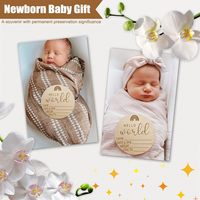 Disque d'annonce de naissance en bois « Hello World » de 10 cm : accessoire photo et souvenir
