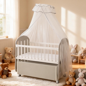 เตียงเด็กอ่อน 270 Cool Baby ดีไซน์ทันสมัย ทำจากไม้ ขายส่ง ราคาพิเศษ เหมาะสำหรับเด็กทารก เด็กวัยหัดเดิน ใช้ในห้องนอน โรงแรม ห้องนั่งเล่น โรงพยาบาล - Product Image 2