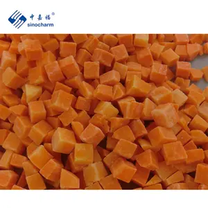 Sinocharm BRC A Frozen Vegetables 10*10mm Cut Cube Diced Wholesale Price Frozen IQF Fresh Red Carrot