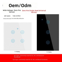 Interrupteur intelligent Wi-Fi universel à un seul fil, modèle tactile, 2,4 GHz, compatible Alexa, avec minuterie, protection contre les surcharges, verre trempé, cuivre