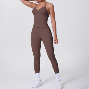 Conjuntos Deportivos de Dos Piezas para Mujer al Por Mayor en Stock Tallas Grandes Chaleco Activo y Leggings Suaves como la Mantequilla con Sensación Desnuda - Product Image 3