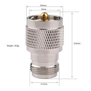 Kexin Adaptateur de connecteur UHF mâle vers N femelle avec matériau de contact en cuivre de forme irrégulière pour équipement de communication RF - Product Image 4