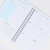 Agenda hebdomadaire A5 personnalisé 2026 à spirale, couverture rigide en PP, rechargeable, avec papier de planification pour l'école et le bureau