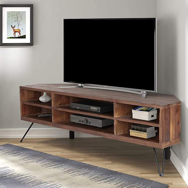 DU'S Corner TV Cabinet Color Restoring Ancient Ways Solid Wood TV Cabinet for Living Room