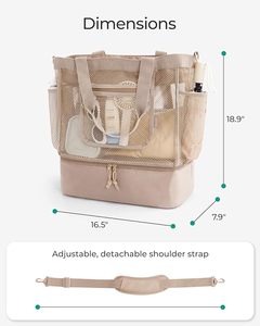 Best-seller Sac fourre-tout de plage <span class=keywords><strong>en</strong></span> maille résistant au sable 2 <span class=keywords><strong>en</strong></span> 1 avec sac isotherme Sac à bandoulière étanche pour <span class=keywords><strong>les</strong></span> femmes Swim Beach Vacation - Product Image 5