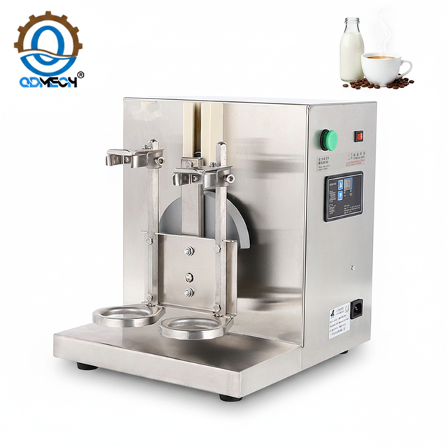 QDMECH Food Grade Stainless Steel Double Head Bubble Tea Shaker Machine Electric Milk Tea Shaker Boba Shaking Equipment