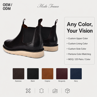 OEM ODM Herren Vollnarbenleder Chelsea Boots Slip-On mit Elastischem Seitenpanel Leichte EVA-Sohle Business Casual Knöchelstiefel