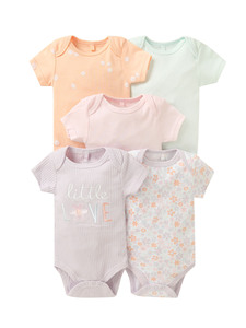 Set <span class=keywords><strong>di</strong></span> 5 Pezzi <span class=keywords><strong>di</strong></span> Abbigliamento per Neonati e Bambini, Body in Cotone a Maniche Corte con Stampe Carine per 0-12 <span class=keywords><strong>Mesi</strong></span> - Product Image 5