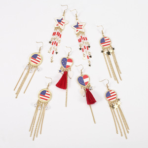 Pendientes con diseño <span class=keywords><strong>de</strong></span> bandera estadounidense, estrella <span class=keywords><strong>de</strong></span> cinco puntas, rojo, blanco y azul, para el Día <span class=keywords><strong>de</strong></span> la Independencia - Product Image 2