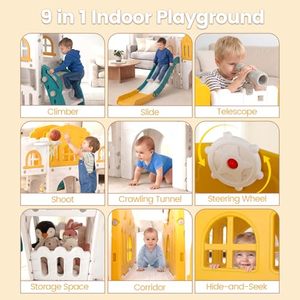 Casa de juegos de <span class=keywords><strong>escalada</strong></span> para interiores para niños, sala de juegos para bebés, equipo de juegos para niños pequeños, juego de columpio y toboganes de plástico para niños, juguetes deslizantes - Product Image 3