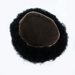 Système capillaire invisible ultra-fin en cheveux naturels, base pleine peau, postiche pour hommes, toupet afro bouclé crépu pour hommes noirs - Product Image 4