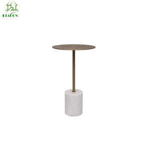 Ý thiết kế bên dịch vụ uống Bàn đồ nội thất phòng khách cuối bàn đá cẩm thạch cơ sở vàng thép không gỉ Bàn cà phê nhỏ - Product Image 5