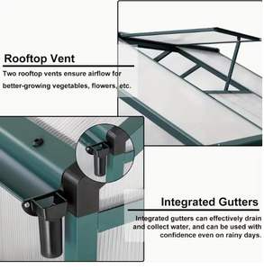 Ev Bahçesi Böcek Yetiştiriciliği için Açık Hava Modern Alüminyum Çerçeveli Mini Polikarbonat Sera - Product Image 6