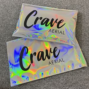 Custom Printed Luxury Holographic Metallized Poly <b>Waterproof</b> Tear-Proof Self-adhesive Mailing Postage Packaging Bag Shoes <b>Socks</b> - Product Image 3