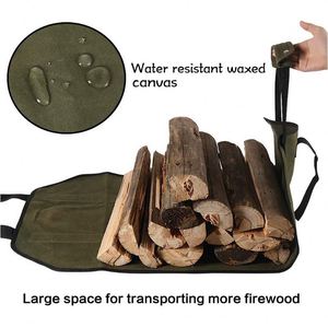 Échantillon Gratuit - Sac de Transport pour Bois de Chauffage en Nylon Ciré, Résistant à l'Eau, avec Poignées pour le Camping - Offre Spéciale - Product Image 2