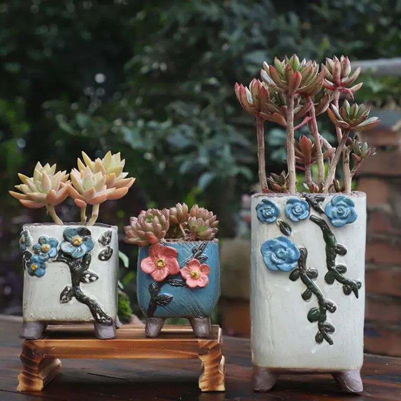 Korean Style Ceramics Flower Pot Home Decor Succulent Plant Pot Gardening