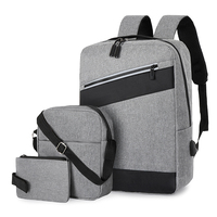 Prix de gros Mode populaire Collège sac d'école 3 pièces femmes et hommes Mochilas ensemble de sacs à dos pour ordinateur portable