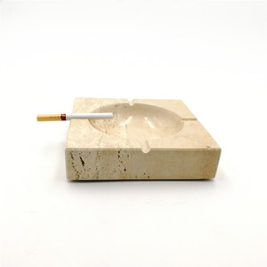 Nanwei Stone Trending Minimalist OEM Beige Pretty travertino <span class=keywords><strong>Cenicero</strong></span> al por mayor - Product Image 4