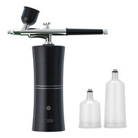 Pistolet Compresseur d'Air Sans Fil Rechargeable Haute Pression ABS Kit Aérographe de Maquillage, Nail Art, Décoration de Gâteaux pour Salons, Barbiers et Artistes