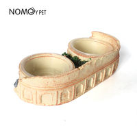 Nouveaux accessoires de Reptile Terrarium décoratif simple Double bols résine Reptile bol mangeoire