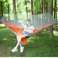 Hamac pop-up en nylon 210T pour camping en plein air moderne avec logo personnalisé avec sac de rangement et moustiquaire
