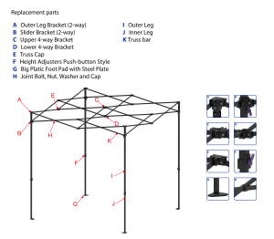 Khung Ảnh Màu Đen Ngoài Trời Bằng Thép 0808 Lều Gazebo Quảng Cáo In Tùy Chỉnh Bật Lên Gấp Gọn Cho Lều Triển Lãm Thương Mại - Product Image 6