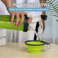 Bol de voyage portable pour animaux de compagnie 2 en 1, couleur et logo personnalisés, PP, accessoires pour animaux de compagnie, produits pour animaux de compagnie, bol double usage pour nourriture et eau pour chien