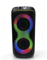 Speaker Pesta 30W RGB KTV DJ dengan LED Warna-warni, Konektivitas Nirkabel Aux, Portabel untuk Luar Ruangan