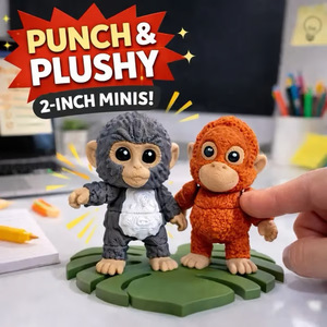 Punch Monkey <b>Keychain</b> Plush Toy Set 2 4 Inches Soft Key Accessories Gift - Product Image 5