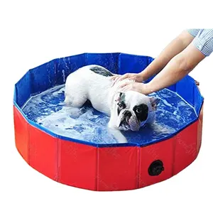 新款夏季户外聚氯乙烯便携式可折叠充气划桨宠物狗游泳池