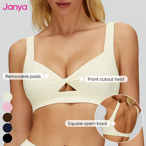 Janya Großhandel Hochwertige Spandex/Nylon Fitnesskleidung Farbblockierende Activewear Sport-Top Leggings 4-teiliges Gym-Yoga-Set - Product Image 3