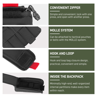 Pochette tactique MOLLE en nylon durable, sac médical, pochette de premiers secours pour entraînement de survie, ceinture multifonctionnelle à fermeture éclair