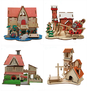 House Model 3D House <span class=keywords><strong>Puzzle</strong></span> Building <span class=keywords><strong>Puzzle</strong></span> House Jigsaw <span class=keywords><strong>Puzzle</strong></span> Paper Model Kit arti fai da te per adulti adolescenti - Product Image 2