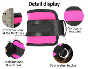 Custom Logo Gym Acessórios Ajustáveis Kickbacks Tornozelo Cuff <span class=keywords><strong>Glute</strong></span> Workouts Neoprene Acolchoado Tornozelo Correias para Máquina de Cabo - Product Image 3