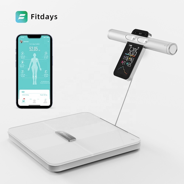 New Technology Smart Digital 8 Electrodes Body Fat Analyzer Scale with Tempered Glass 180kg Capacity Personal Bathroom Use