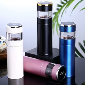 2025 thông minh LED nước bằng thép không gỉ chai ý tưởng sản phẩm mới thông minh hiển thị kỹ thuật số chân không Thermos Flask với Tea Infuser - Product Image 6