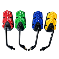 Rétroviseurs de moto à motif feuille, boîtier coloré, style course, miroirs latéraux de moto, tige noire, montage universel