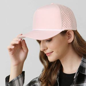 Casquette de baseball perforée avec logo personnalisé en polyester 100 %, découpe laser, avec corde, imperméable, pour le sport, vente en gros - Product Image 2