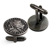 Styles de boutons de manchette personnalisés Ensemble d'accessoires pour hommes Boîtes de présentation de l'emballage de bijoux Boîte à boutons de manchette gravée pour chemise de costume