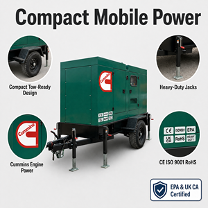 เครื่องกำเนิดไฟฟ้าดีเซลแบบเงียบ 50kVA ขับเคลื่อนด้วยเครื่องยนต์คัมมินส์ 220V 3 เฟส 4 สูบ สำหรับโครงการอุตสาหกรรม - Product Image 2