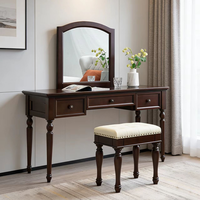 Ensemble de meubles de salle de bain pour hôtel moderne |   Coiffeuse autoportante avec miroir et tabouret pour chambres d'hôtes urbaines et boutiques
