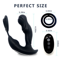 Erwachsenen-Prostatamassagegerät mit Kabelloser Fernbedienung, Penisring, Doppelmotor, Heizfunktion, Vibrator, Dildo, 100% Wasserdicht, USB